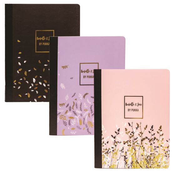 Composition Book, Medium/College Rule, Assorted Floral Covers, (70) 9.75 x 7.5 Sheets, 3/Pack1