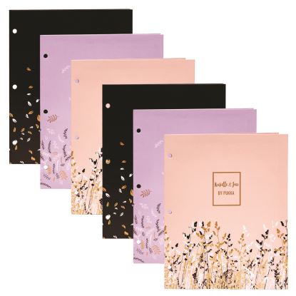 Two-Pocket Portfolio Folder, 1" Capacity, 9.6 x 11.9, Assorted Floral, 6/Pack1