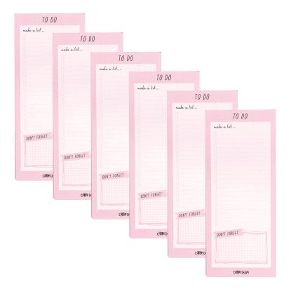 Magnetic To Do List, Unruled, 60 Pink/White 3.5 x 8.5 Sheets, 6/Pack1