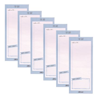 Magnetic To Do List, Unruled, 60 Blue/White 3.5 x 8.5 Sheets, 6/Pack1