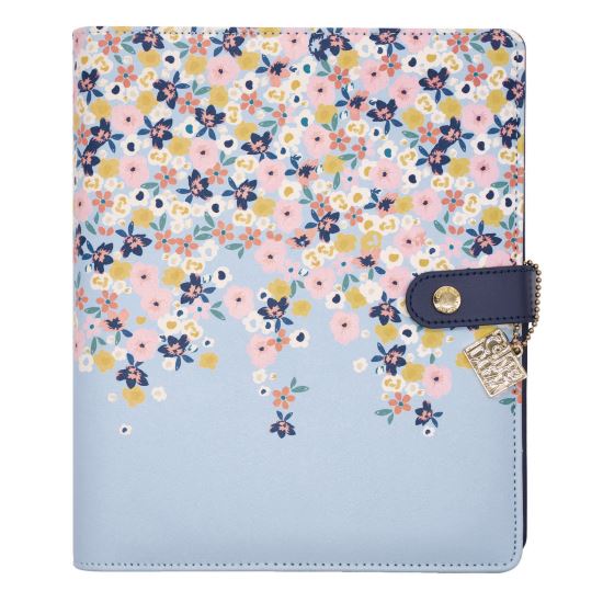 A5 Planner, Feathers, 10.24 x 9.25, Blue/Pink/White/Yellow Cover, 12-Month1