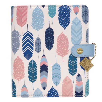 Personal Planner, Feathers, 7.48 x 6.42, Blue/Cream/Pink Cover, 12-Month, Undated1