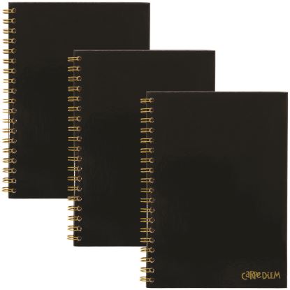 B5 Size Notebook, 1 -Subject, Medium/College Rule, Black Cover, (80) 9.8 x 6.9 Sheets, 3/Pack1