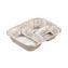 Aluminum Oblong Container with Lid, 3-Compartment, 24 oz, 8.5 x 6.38 x 1.47, Silver, 500/Carton1