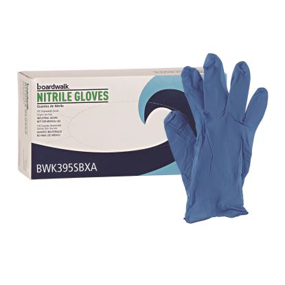 Disposable Powder-Free Nitrile Gloves, Small, Blue, 5 mil, 100/Box1