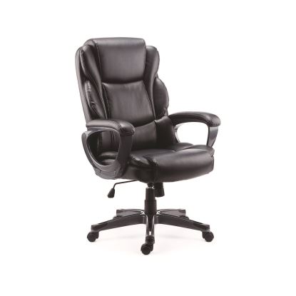 Kirkdale Bonded Leather Manager Chair, Supports Up to 275 lb, 16.18 to 22.76 Seat Height, Black Seat/Back, Black Base1