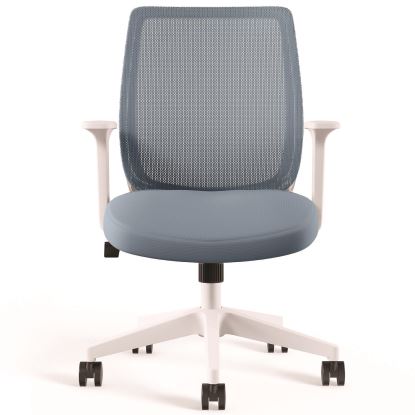 Wessex Ergonomic Fabric Mesh Swivel Task Chair, Up to 275 lb, 17.09 to 20.83 Seat Height, Seafoam Seat/Back, White Base1