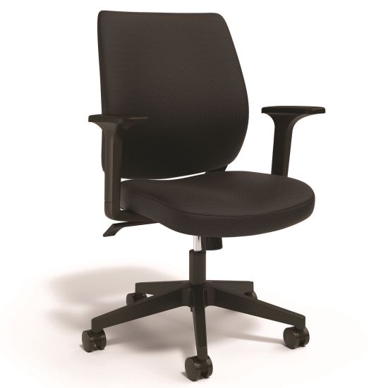 Wessex Ergonomic Fabric Task Chair, Supports Up to 275 lb, 17.13 to 20.83 Seat Height, Black Seat/Back, Black Base1