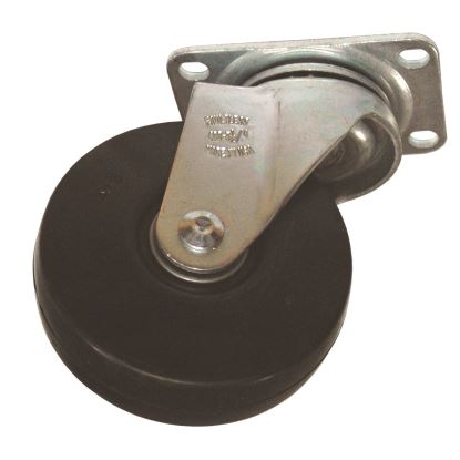 4" Caster for the 3/4" Std Duty Tilt Truck, Rigid Mount Plate, 4" Wheel, Black/Gray1