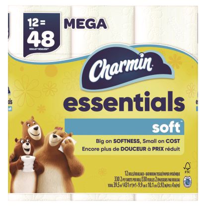 Essentials Soft Bathroom Tissue, Septic Safe, 2-Ply, White, 330 Sheets/Roll, 12 Rolls/Carton1