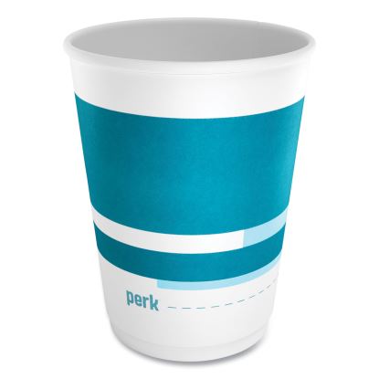 Insulated Paper Hot Cups, 12 oz, White/Blue, 40/Pack1