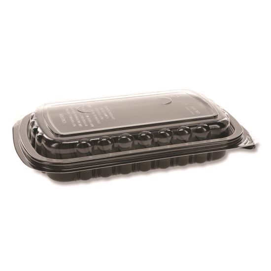 MealMaster Rib Container, 10 x 7.1 x 2.1, Black/Clear, 90/Carton1