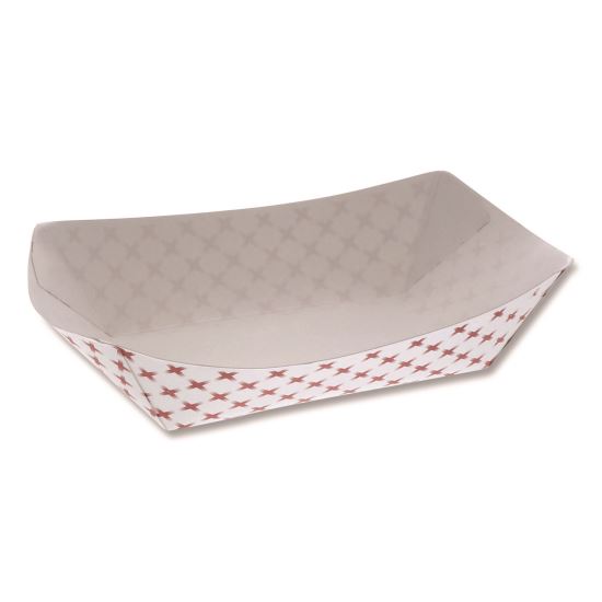 Paperboard Food Tray, 3 lb, 7.75 x 5.1 x 2.1, Red/White, 500/Carton1