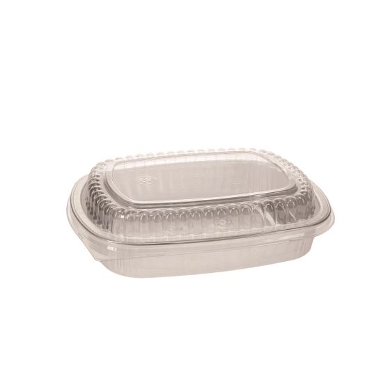 Classic Carry-Out Container with PET Dome Lid, 46 oz, 9.8 x 7.8 x 1.3, Silver, 50/Carton1