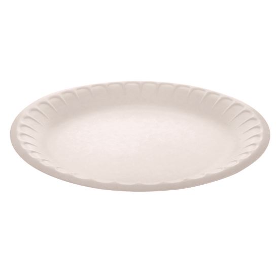 Placesetter Satin Non-Laminated Foam Dinnerware, Plate, 9" dia, White, 500/Carton1