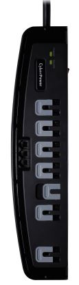 CyberPower CSP706T surge protector Black 7 AC outlet(s) 125 V 70.9" (1.8 m)1