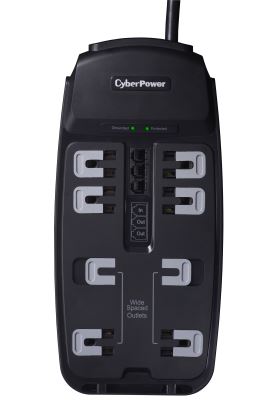 CyberPower CSP806T surge protector Black 8 AC outlet(s) 125 V 70.9" (1.8 m)1