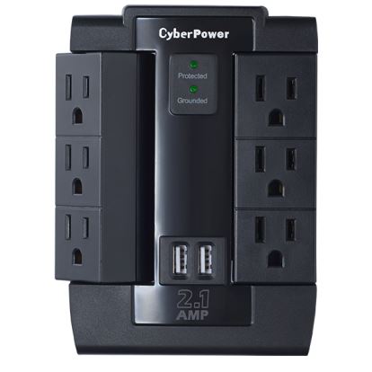 CyberPower CSP600WSU surge protector Black 6 AC outlet(s) 125 V1