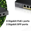 Zyxel GS1100-10HP network switch Unmanaged Gigabit Ethernet (10/100/1000) Power over Ethernet (PoE) 1U Black6