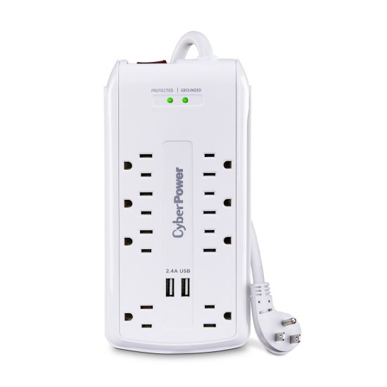 CyberPower CSP806U surge protector White 8 AC outlet(s) 125 V 70.9" (1.8 m)1