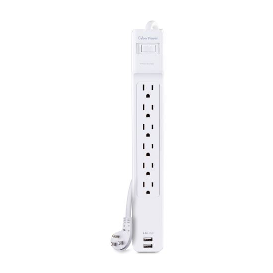 CyberPower CSP606U42A surge protector White 6 AC outlet(s) 125 V 70.9" (1.8 m)1