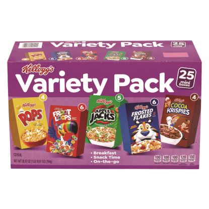 Cereal Assortment Pack, Assorted Flavors, Single Serve Box, 25/Carton1