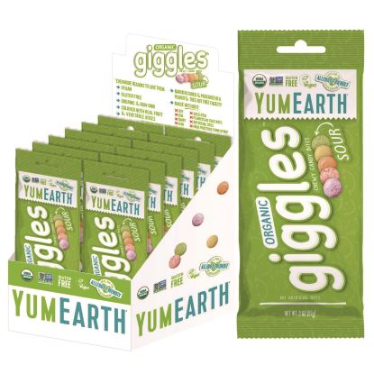 Organic Sour Giggles, Assorted Flavors, 2 oz Bag, 12/Carton1