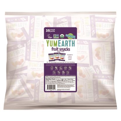 Organic Fruit Pack Snacks, Assorted Flavors, 0.7 oz Bag, 35/Carton1