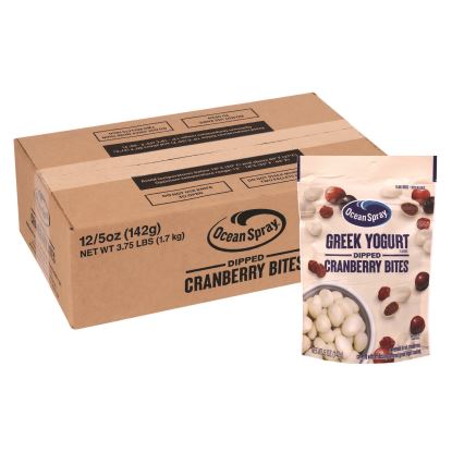 Greek Yogurt Dipped Cranberry Bites, Cranberry/Yogurt, 5 oz Bag, 12/Carton1