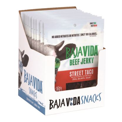 Beef Jerky Street Taco Snack Pack, Street Taco, 1 oz Packet, 12/Carton1