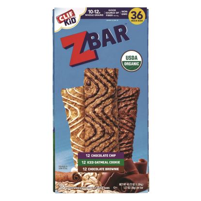 Kid Organic Zbar Granola Bars Variety Pack, Assorted Flavors, 1.27 oz Bar, 36/Carton1