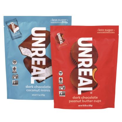 Dark Chocolate Coconut Minis and PB Cups Variety, 11.1 oz Bag (Dk Chocolate Coconut), 10.05 oz Bag (Dk Chocolate PB), 2/CT1
