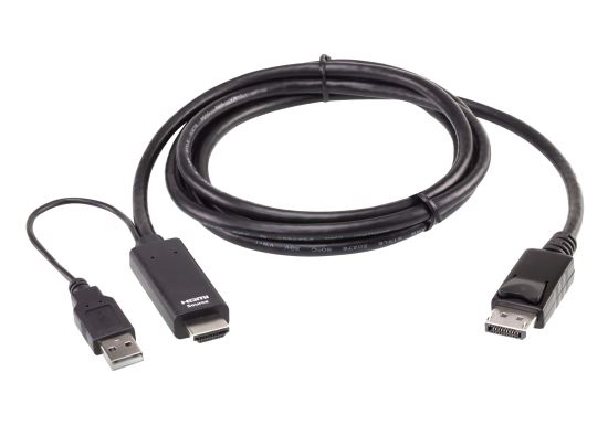 ATEN 2L-7D02HDP video cable adapter 70.9" (1.8 m) HDMI + USB DisplayPort Black1