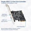 SYBA SI-PEX20240 interface cards/adapter Internal USB 3.2 Gen 2 (3.1 Gen 2)2