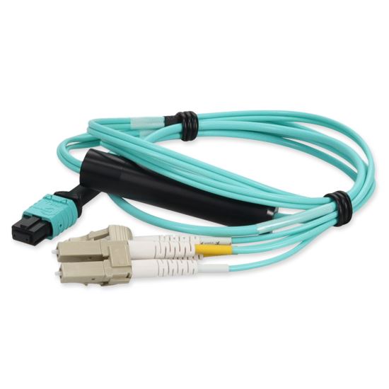 AddOn Networks ADD-MPO-2LC1M5OM4 InfiniBand/fibre optic cable 39.4" (1 m) 4x LC LOMM Aqua color1