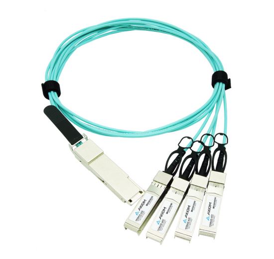 Axiom AXG95692 InfiniBand/fibre optic cable 196.9" (5 m) QSFP+ 4x SFP+ Silver, Turquoise1