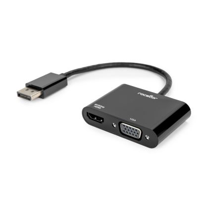 Rocstor Y10A295-B1 video cable adapter DisplayPort HDMI + VGA (D-Sub) Black1