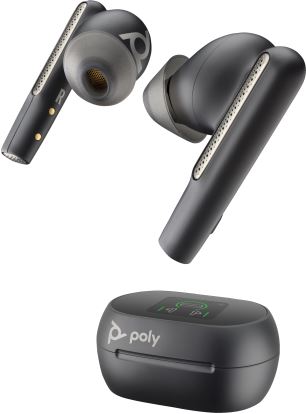 POLY Voyager Free 60+ UC Carbon Black Earbuds +BT700 USB-A Adapter +Touchscreen Charge Case1