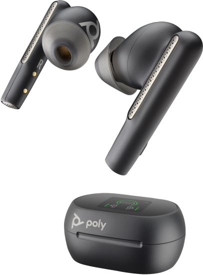 POLY Voyager Free 60+ UC M Carbon Black Earbuds +BT700 USB-A Adapter +Touchscreen Charge Case1