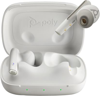 POLY Voyager Free 60 UC M White Sand Earbuds +BT700 USB-C Adapter +Basic Charge Case1