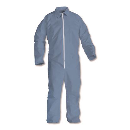 A65 Zipper Front Flame Resistant Coveralls, Hood/Elastic Wrists and Ankles, 3X-Large, Blue, 21/Carton1