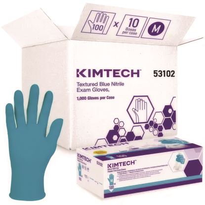 Smooth Nitrile Exam Gloves, Powder-Free, Medium, Blue, 100/Box, 10 Boxes/Carton1