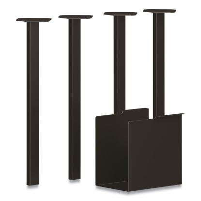 Coze Desk Post Legs with Pencil Storage, 5.75" x 28", Black, 4 Legs1