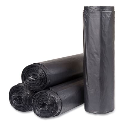 Institutional Low-Density Can Liners, 45 gal, 1.2 mil, 40" x 46", Black, Interleaved Roll, 25 Bags/Roll, 4 Rolls/Carton1