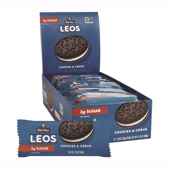 Leos Cookies and Cream Sandwich Cookies, 2 Cookies/Pack, 10 Packs/Box1