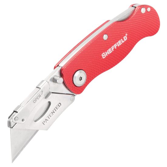 Quick Change Lock Back Utility Knife, 1.25" Blade, 3.5" Aluminum Handle, Red1