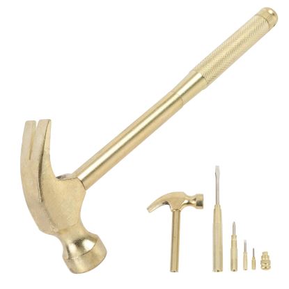 5-in-1 Carpenter's Hammer with Nesting Handle Containing Four Screwdrivers, 6.5" Long Gold Handle1