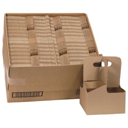 Paperboard Cup Carrier, Up to 44 oz, Two to Four Cups, Natural, 150/Carton1