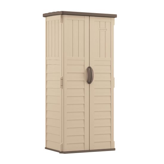 Vertical Storage Shed, 22 cu ft, 2 ft 8.25" x 2 ft 1.5" x 6 ft, Vanilla/Stoney1