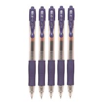 G2 Premium Gel Pen, Retractable, Extra-Fine 0.5 mm, Blue Ink, Smoke/Blue Barrel, 5/Pack1